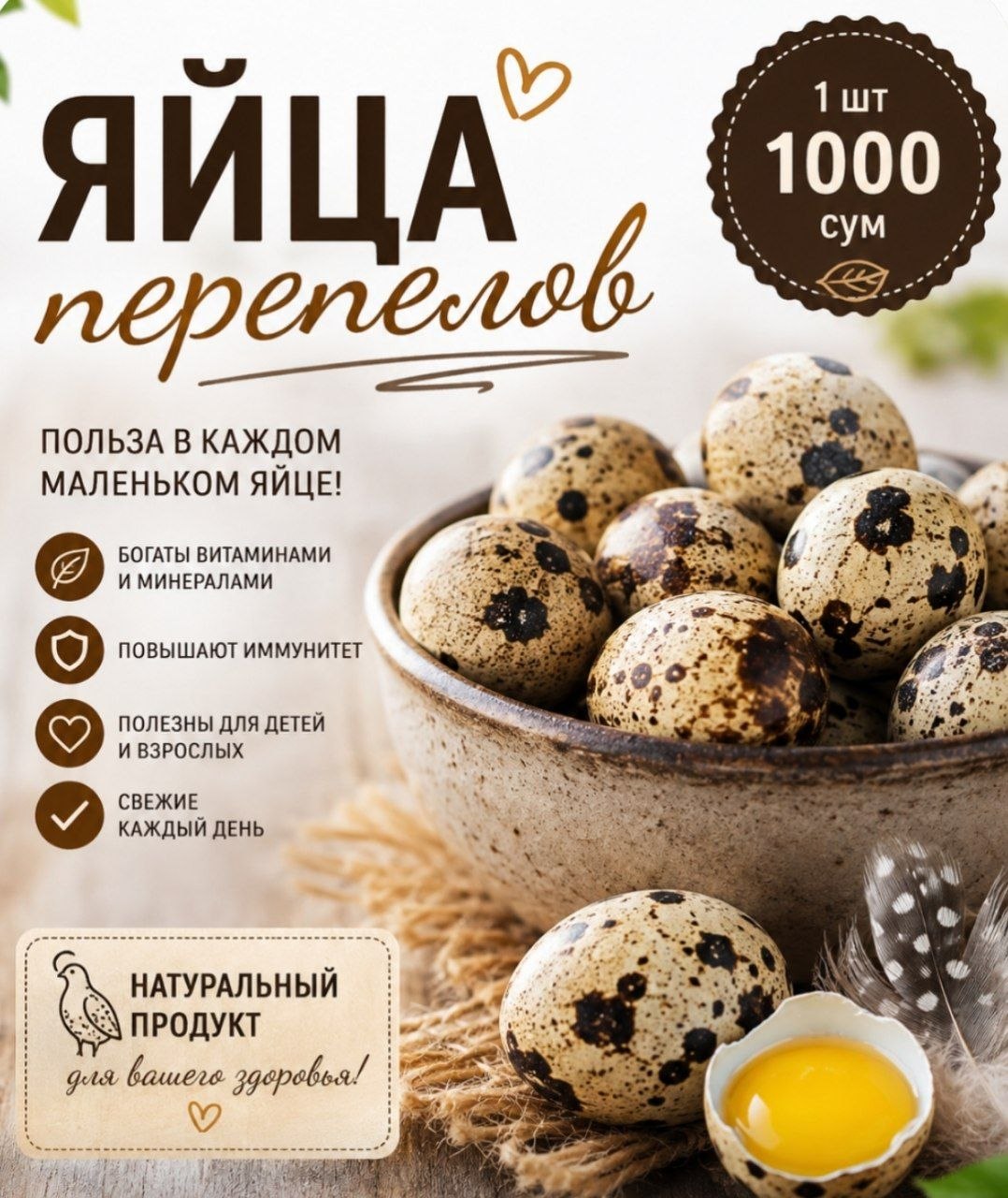 Перепелиные яйца — польза в каждом маленьком яйце